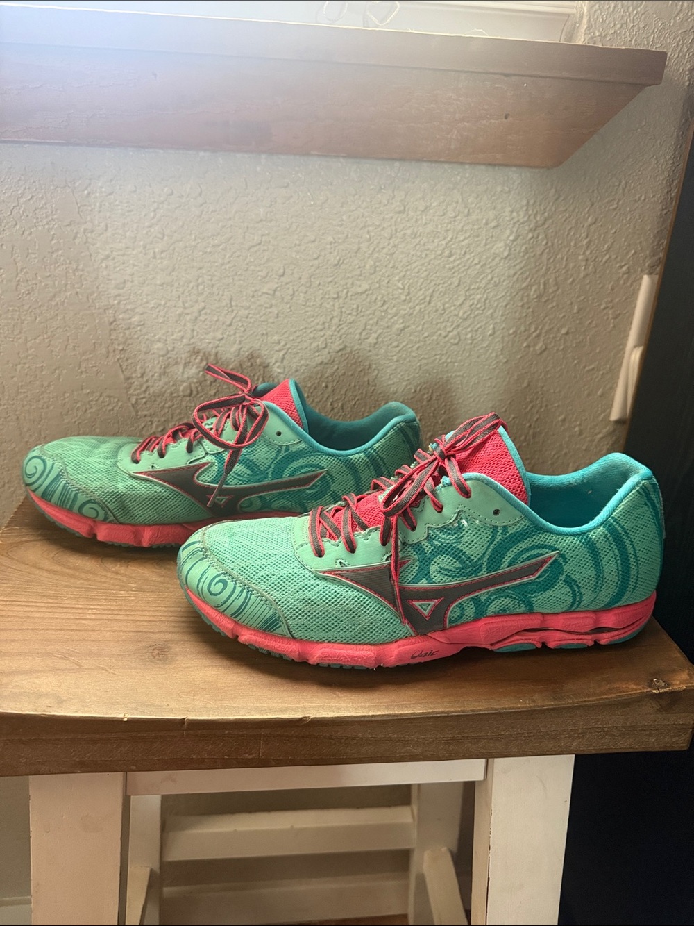 Mizuno Teal and Coral Women's Athletic Runners